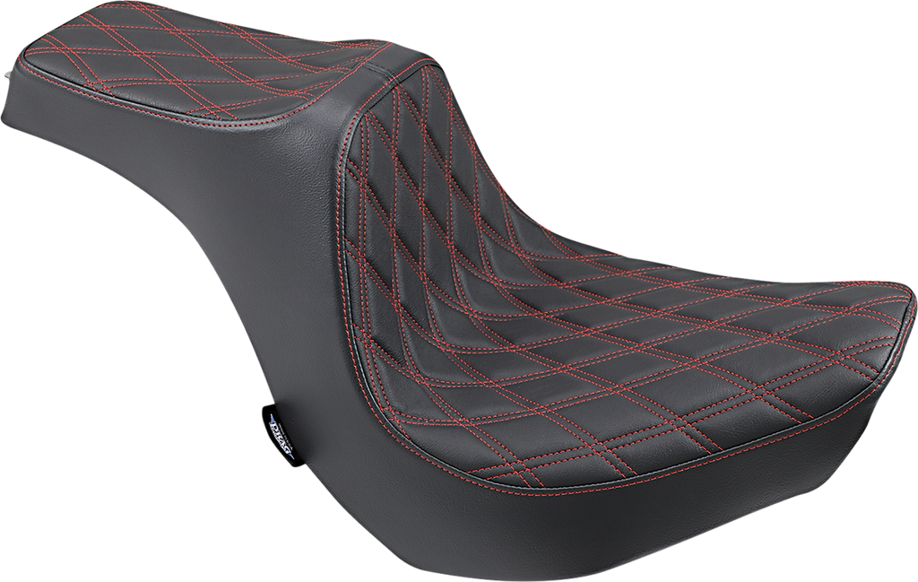DRAG SPECIALTIES Predator III Seat - Double Diamond - Red Stitching 0802-1269