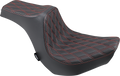 DRAG SPECIALTIES Predator III Seat - Double Diamond - Red Stitching 0802-1269