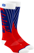 100% Torque Comfort Moto Socks - Red/Blue - Large/XL 24007-350-18