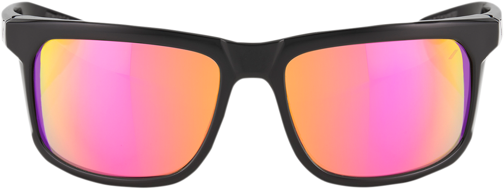 100% Hakan Sunglasses - Black - Purple Mirror 61036-001-72