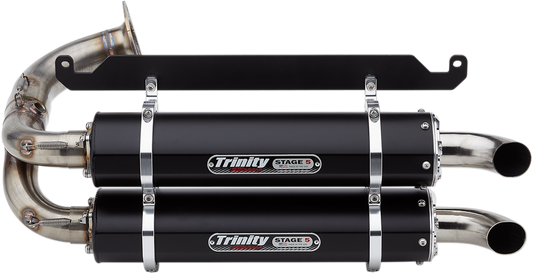 TRINITY RACING Stage 5 Slip-On Dual Muffler - Black  2019-2024 Honda Talon 2 and 4 seat  TR-4169S-BK