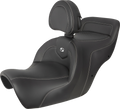SADDLEMEN Roadsofa Seat - Carbon Fiber - Includes Backrest - Black H88-07-185BR