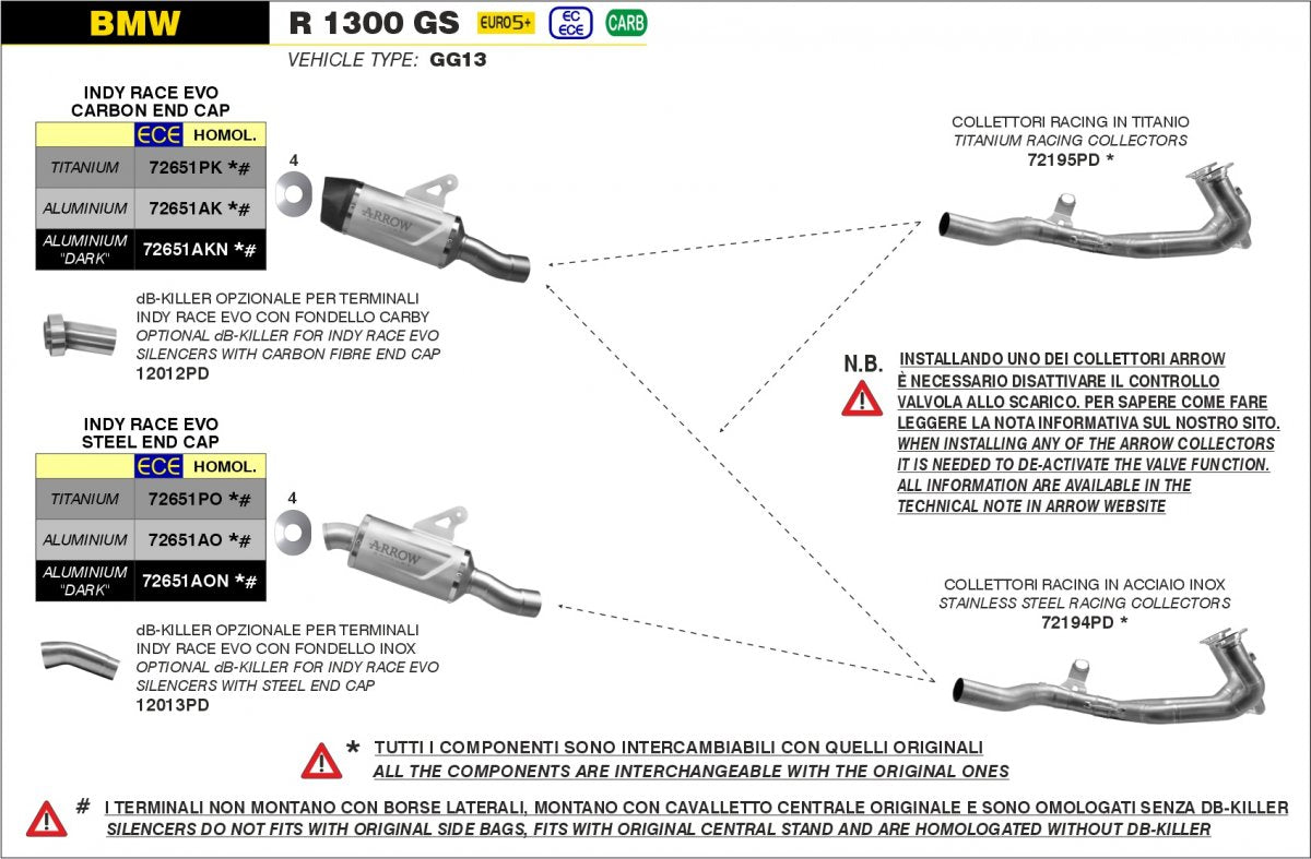 Arrow Exhaust 12013PD