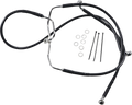 DRAG SPECIALTIES Brake Line - Front - Black - +8" - FXDF '08-'17 660325-8BLK
