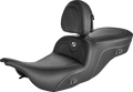 SADDLEMEN Roadsofa Carbon Fiber Seat - With Driver Backrest - Heater - Black 897-07-185BRHC