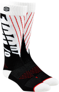 100% Torque Comfort Moto Socks - Black/White - Large/XL 24007-011-18