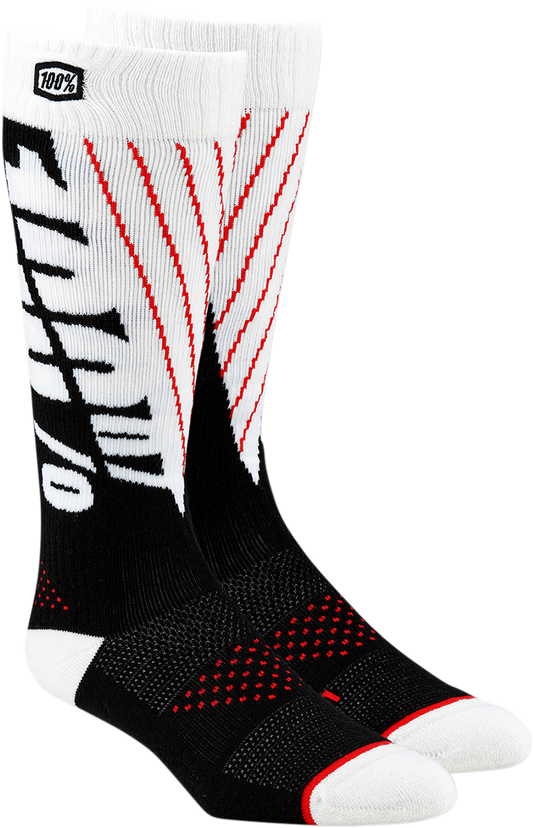 100% Torque Comfort Moto Socks - Black/White - Small/Medium 24007-011-17