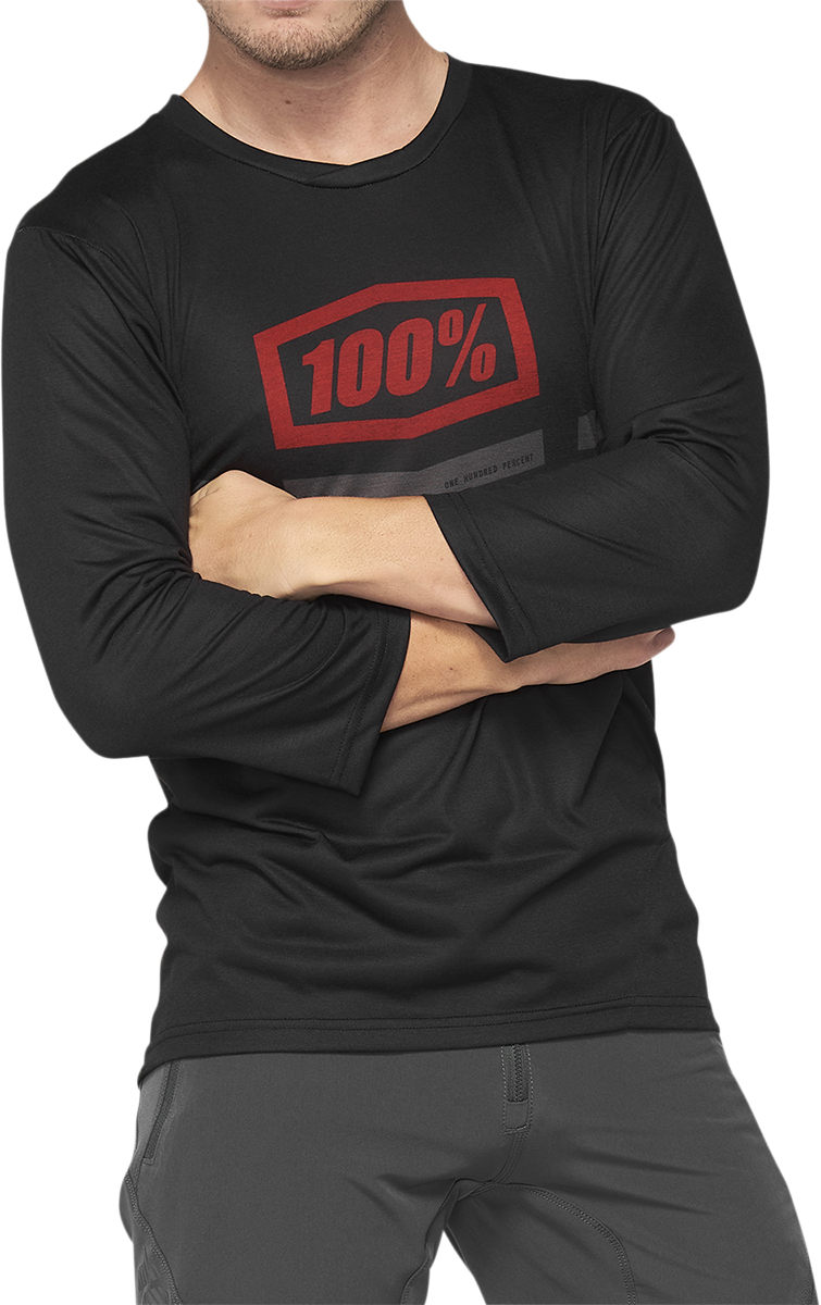 100% Airmatic 3/4 Sleeve Jersey - Black/Red - Large 40018-00007