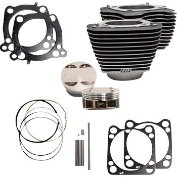 S&S CYCLE Cylinder Kit - 4.500" Stroke - Wrinkle Black w/Highlights - M8 910-0684A
