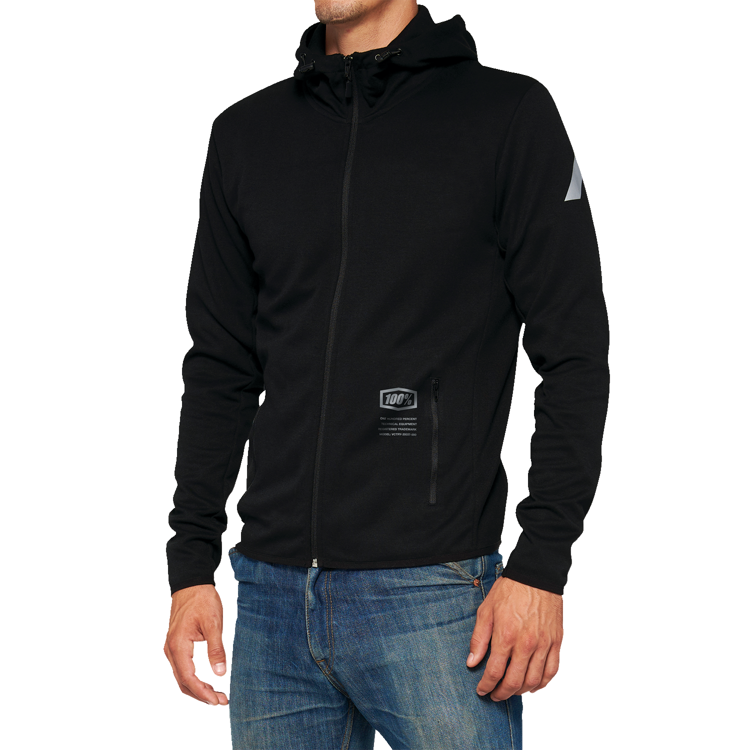 100% Viceroy Tech Zip Hoodie - Black - Medium 20037-00001