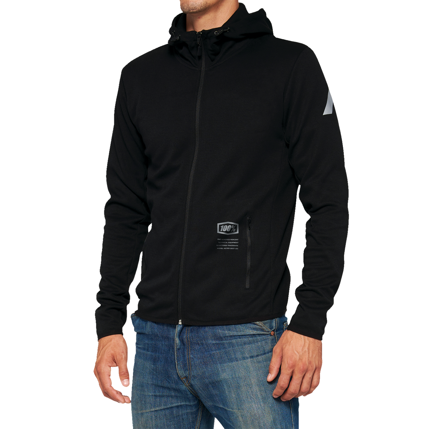 100% Viceroy Tech Zip Hoodie - Black - Large 20037-00002