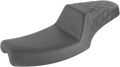 SADDLEMEN Step-Up Seat - Rear Lattice Stitch - Black - FXD 891-04-173