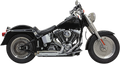 BASSANI XHAUST Pro Street Exhaust - Chrome - Slash Cut - '86-'17 Softail 1S24F
