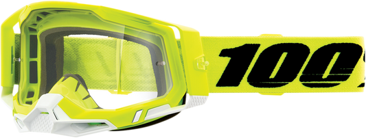 100% Racecraft 2 Goggles - Fluo Yellow - Clear 50009-00004