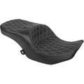 DRAG SPECIALTIES SEATS Forward Position Freedom Seat - Vinyl - Silver Double Diamond Stitch - FLH/FLT '23-'25 0801-2168