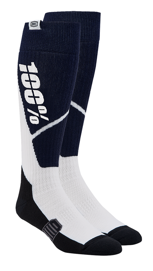 100% Torque Comfort Moto Socks - Navy/White - Small/Medium 20053-00005