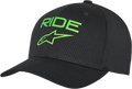 ALPINESTARS Ride Transfer Hat - Black/Green - Small/Medium 1211810101060SM