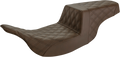 SADDLEMEN Step-Up Seat - Full Lattice Stitch - Brown 897-07-175BR