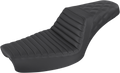 SADDLEMEN Step-Up Seat - Front Tuck-n-Roll/Rear Lattice Stitch - Black 896-04-176
