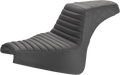SADDLEMEN Step-Up Seat - Front Tuck-n-Roll/Rear Lattice Stitch - Black 818-28-176