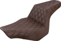 SADDLEMEN Step-Up Seat - Full Lattice Stitch - Brown - FXSB 813-27-175BR