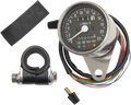 DRAG SPECIALTIES KPH Mini Mechanical Speedometer with LED Indicators - Black Face - 2:1 Ratio - 2.4" ACT 220KM/H SPEEDO 21-6818LEDPB