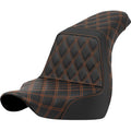 SADDLEMEN Step-Up Seat - Full Lattice Stitch - Orange Stitch - FXLR/FLSB '18-'21 A818-29-175ORA