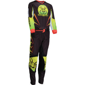 MOOSE RACING Youth Agroid Mesh Jersey - Hi-Viz/Black - Large 2912-2533