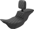 SADDLEMEN Tour Step Up Seat - Rider Backrest - Full Lattice Stitch - FL '08-'22 808-07B-195BR
