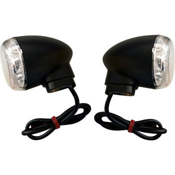 DRAG SPECIALTIES Turn Signal - Rear - Clear/Amber - Black 2020-2312