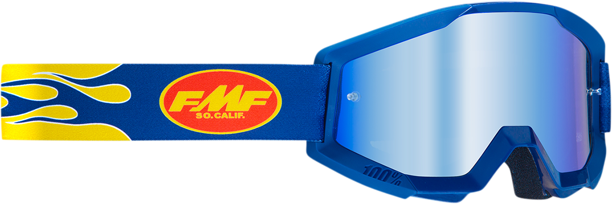 FMF PowerCore Goggles - Flame - Navy - Blue Mirror F-50051-00007 2601-3008