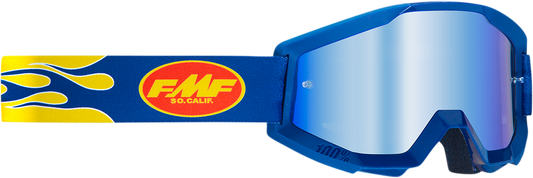 FMF PowerCore Goggles - Flame - Navy - Blue Mirror F-50051-00007 2601-3008