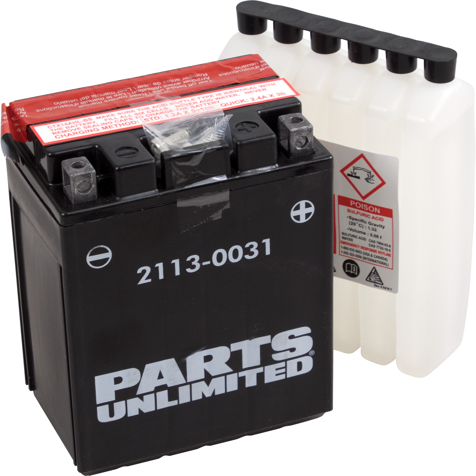Parts Unlimited Agm Battery - Ytx14ahlbs .732 L Ctx14ahl-Bs