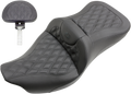 SADDLEMEN Roadsofa Seat - Full Lattice Stitch - with Backrest - Black - '09-'23 FLHTCUTG 808-07B-182TBR