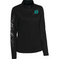 MOOSE OFFROAD Women's Flourish Script Quarter Zip Pullover - Black - Large 3051-1233