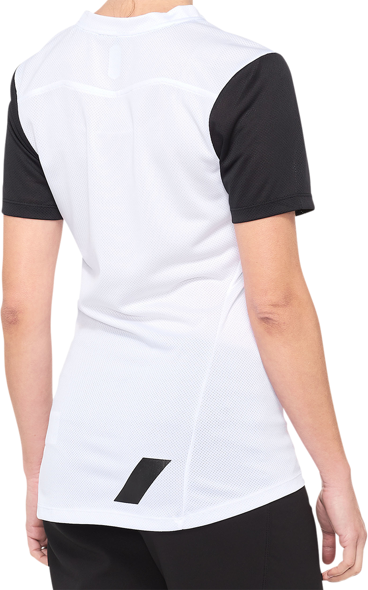 100% Women's Ridecamp Jersey - Short-Sleeve - White/Black - Medium 40035-00009