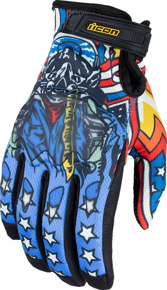 ICON Hooligan™ Flyboy CE Gloves - Blue - Medium 3301-4710