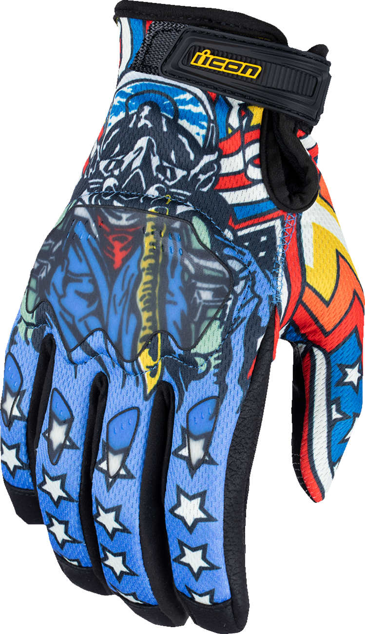 ICON Hooligan™ CE Flyboy Gloves - Blue - Large 3301-4711