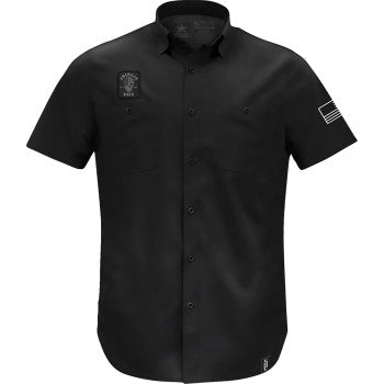 American Biker Biker Sam Lightweight Shirt - Black/White - Medium ABBSAM07ST74BKMR