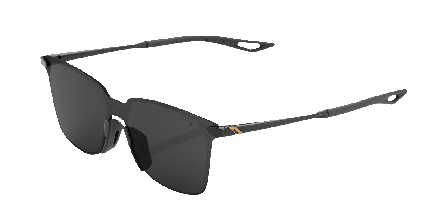 100% Legere Sunglasses - Square - Polished Black - Smoke 60020-00000