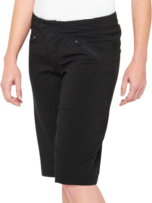 100% Women's Ridecamp Shorts - Black - Medium 40037-00001