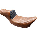 LE PERA Tailwhip Daddy Long Legs Seat - Brown - Black Double Diamond Stitch - FLT/FLH '08-'23 LK-587DLTDV01