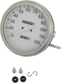 DRAG SPECIALTIES 5" MPH FL-Style 1:1 Speedometer - '36-'40 White Face 70842M