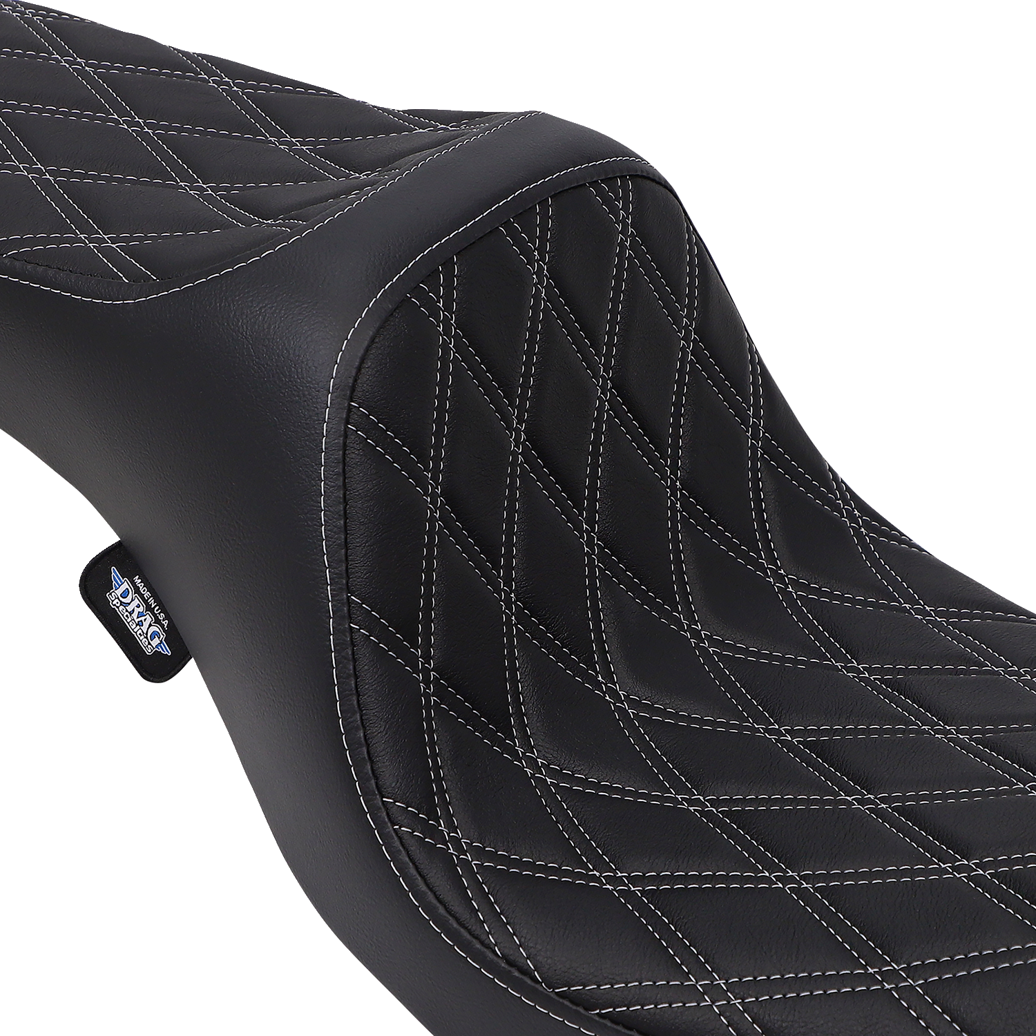DRAG SPECIALTIES Predator III Seat - Double Diamond - Silver Stitching 0803-0603