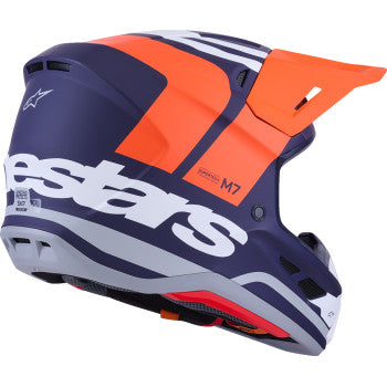 ALPINESTARS SM7 Helmet - Core - Matte Orange/Blue - Large 8301826-408-L