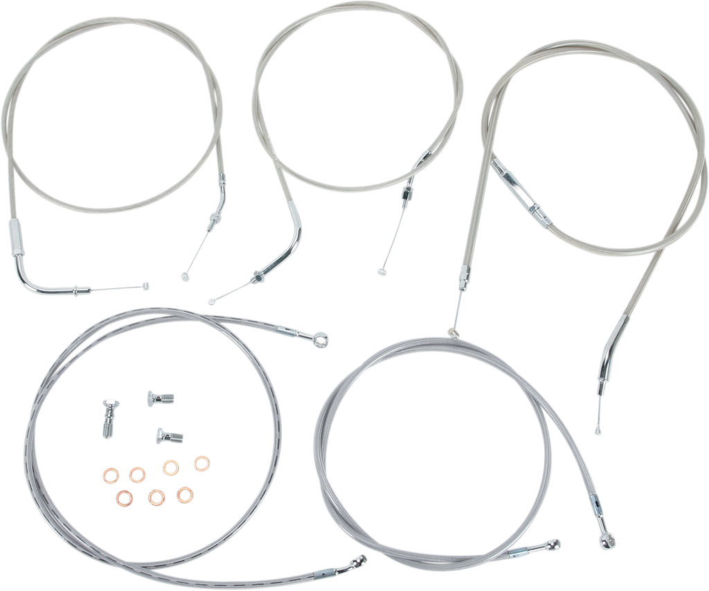BARON Cable Line Kit - 18" - 20" - '04 - '07 Roadstar - Stainless Steel BA-8022KT-18