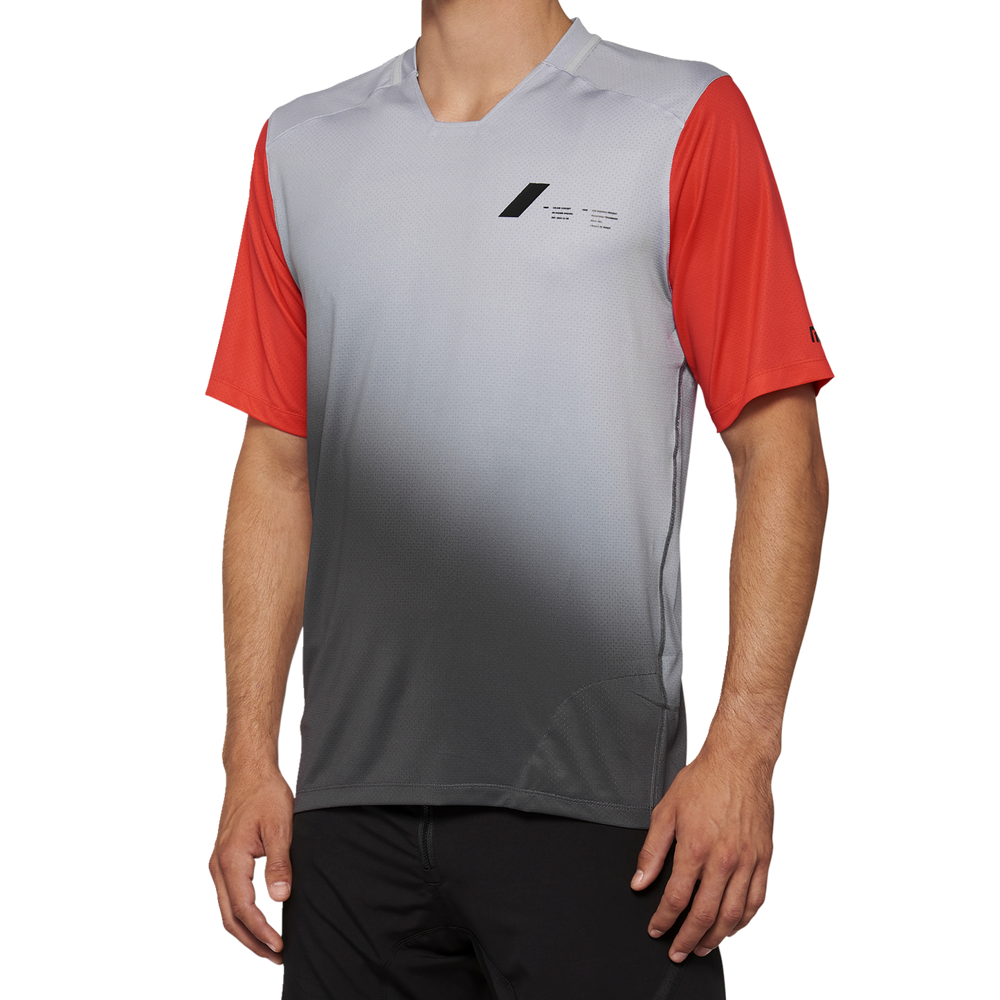 100% Celium Jersey - Short-Sleeve - Gray/Racer Red - Large 40011-00012