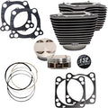 S&S CYCLE 132" Cylinder Kit - 4.500" Stroke - Black Granite w/Highlighted Fins - M8 910-0847A
