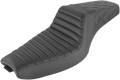 SADDLEMEN Step-Up Seat - Front Tuck-n-Roll/Rear Lattice Stitch - Black 807-03-176