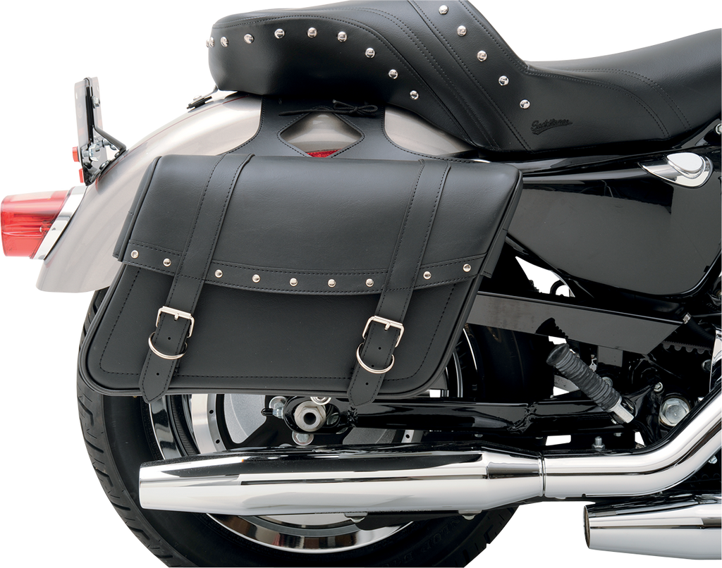 SADDLEMEN Highwayman Rivet Slant-Style Saddlebags - Large X021-03-041